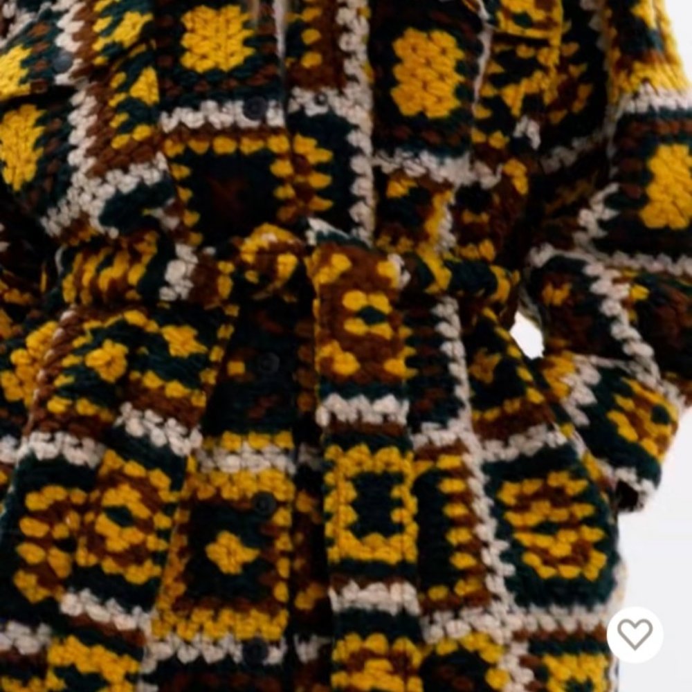 [Nwt] Vintage Unique Crochet-Effect Patchwork Lon… - image 8